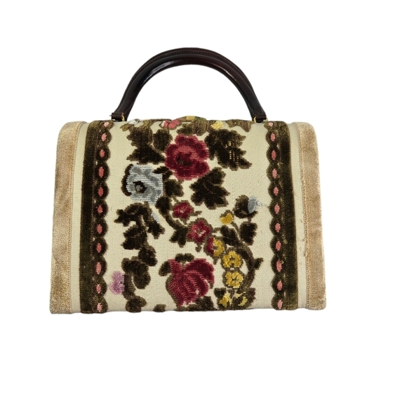 Vintage Handbags - Vtg 60s Tano spain hard case tapestry purse and matching wallet